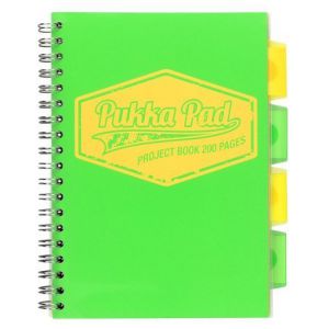 Kołozeszyt Pukka Pad Project Book Neon B5/100 kratka, zielony